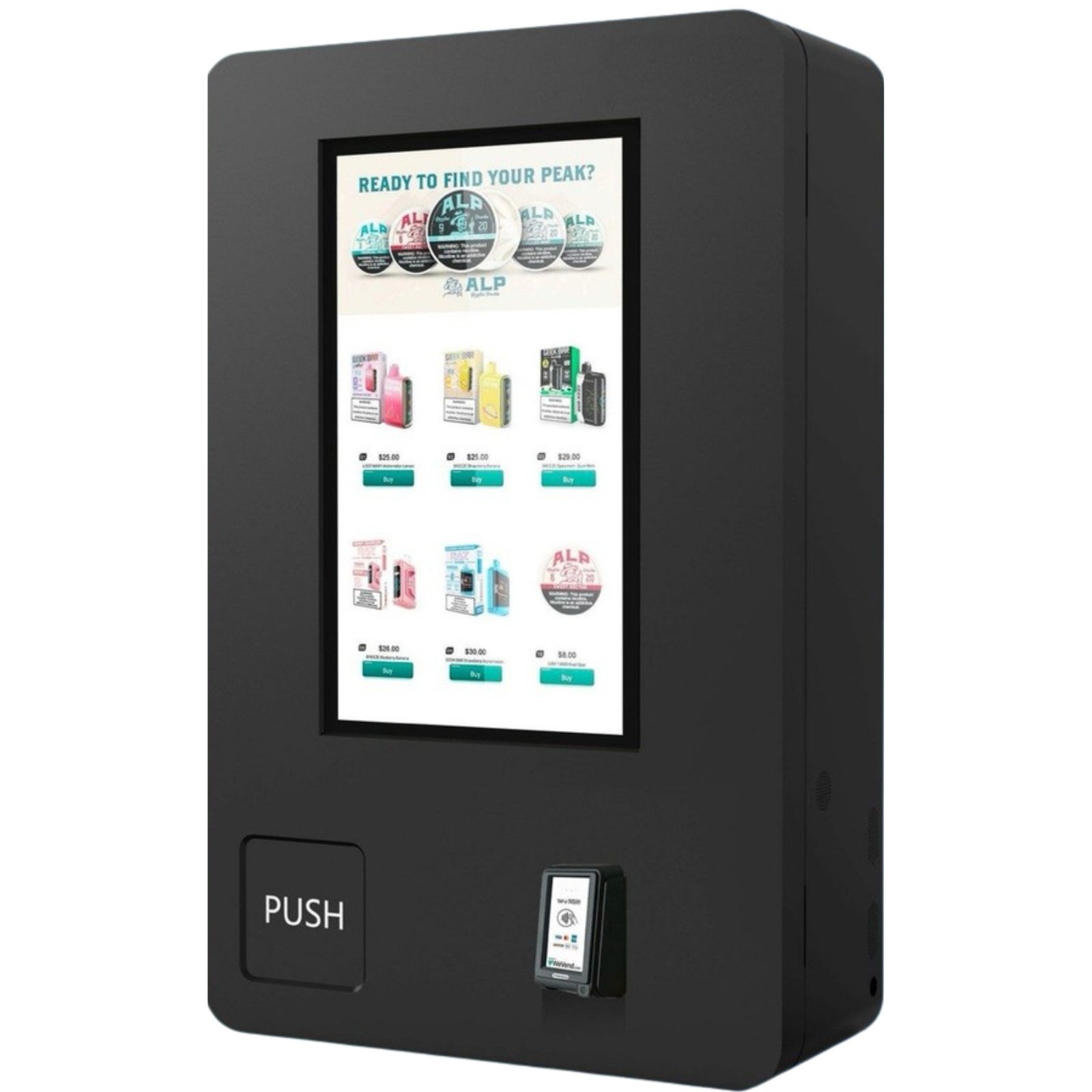 Wall-mounted vape vending machine installed in a club (image 2)